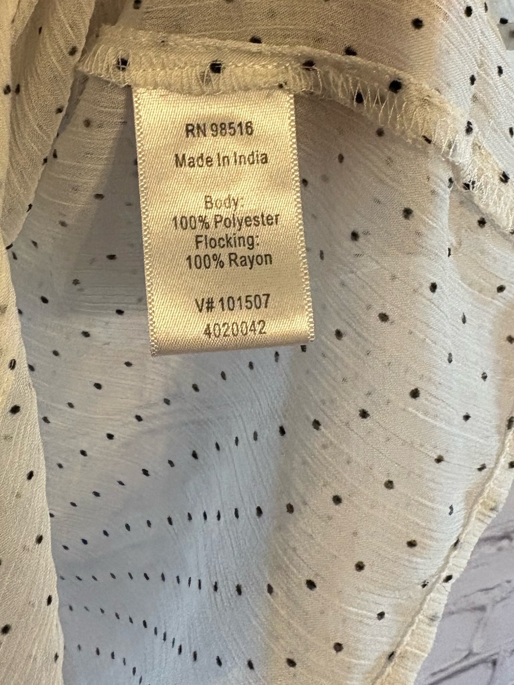 Coldwater Creek White Blouse with Black Micro Dots - Picture 6 of 7